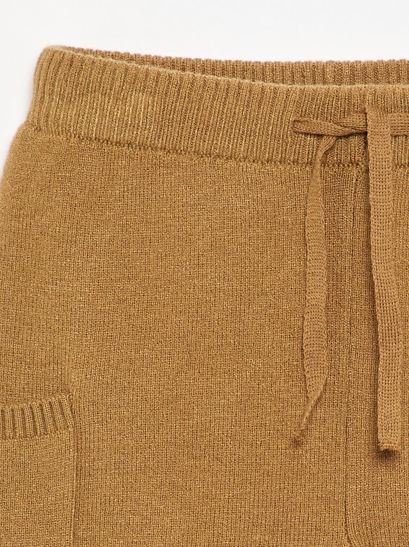 Pantalón liso de punto Verde - Kiabi