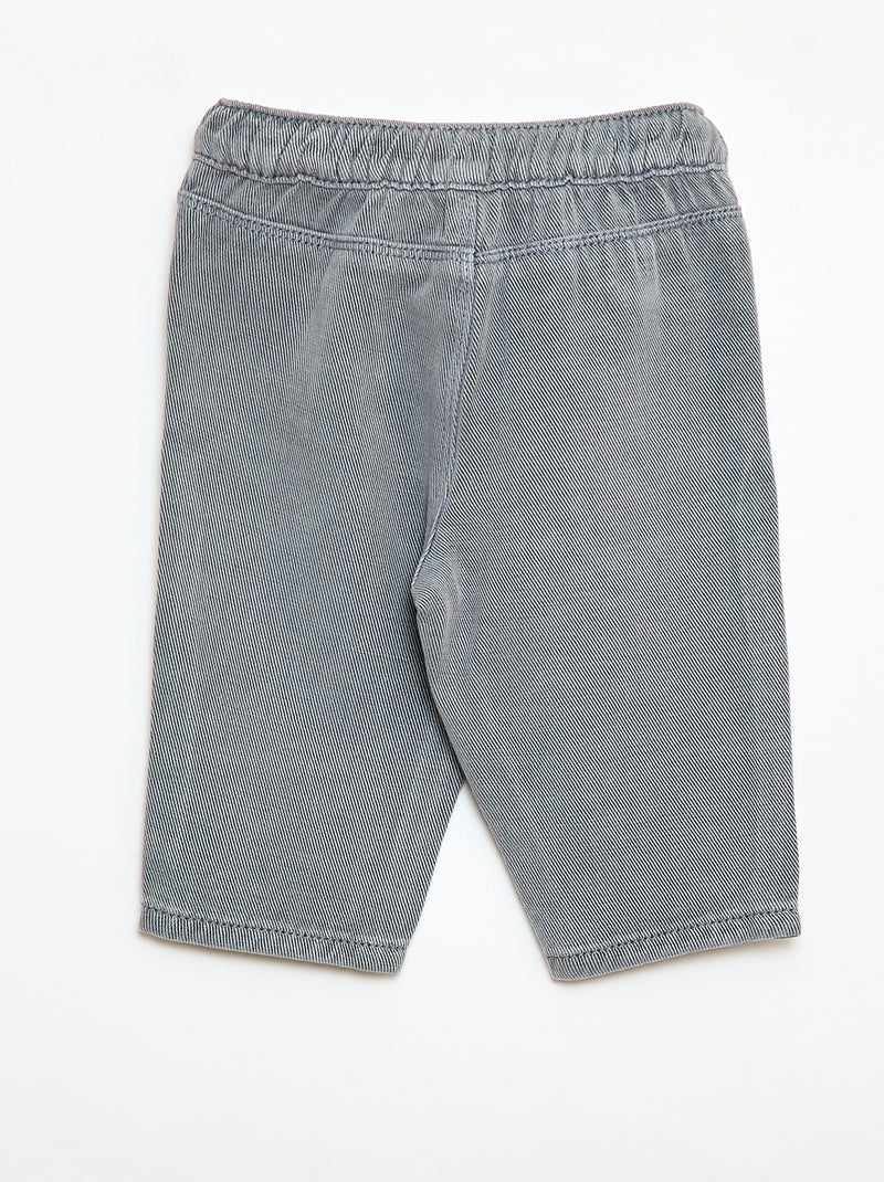 Pantalón liso de tejido suave corte relax fit Azul - Kiabi