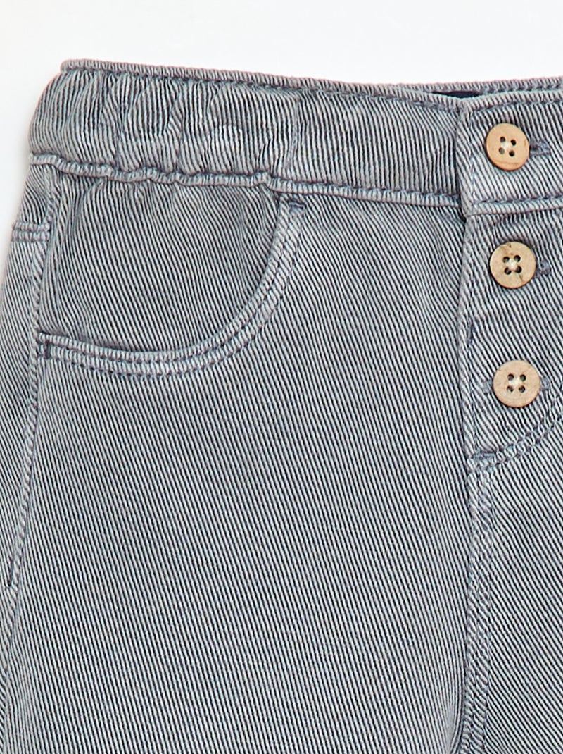 Pantalón liso de tejido suave corte relax fit Azul - Kiabi