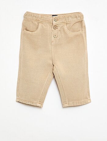 Pantalón liso de tejido suave corte relax fit