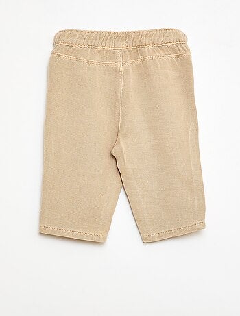 Pantalón liso de tejido suave corte relax fit