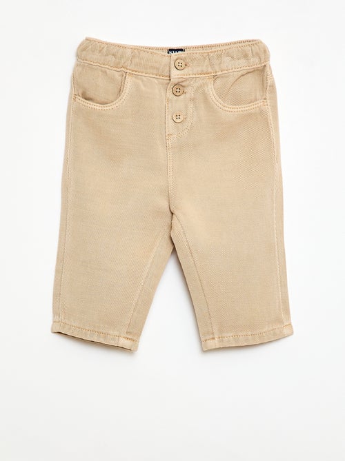 Pantalón liso de tejido suave corte relax fit - Kiabi