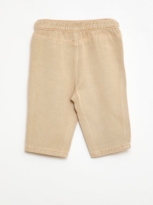 Pantalón liso de tejido suave corte relax fit - Kiabi