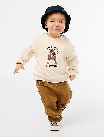 Pantalón liso de tejido suave corte relax fit