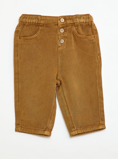 Pantalón liso de tejido suave corte relax fit - Kiabi