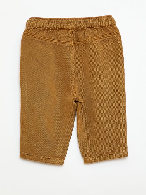 Pantalón liso de tejido suave corte relax fit - Kiabi