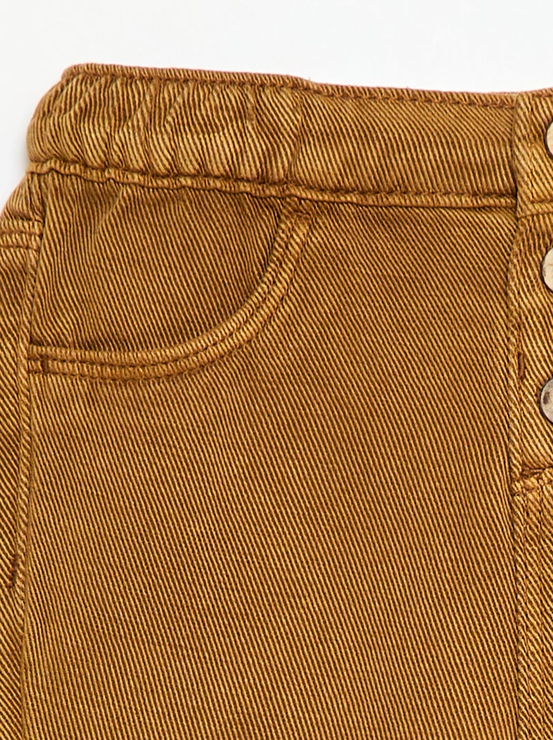 Pantalón liso de tejido suave corte relax fit Marron - Kiabi