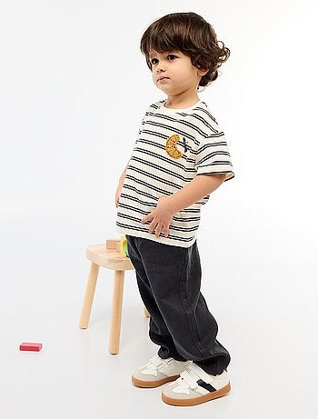 Pantalón liso de tejido suave corte relax fit