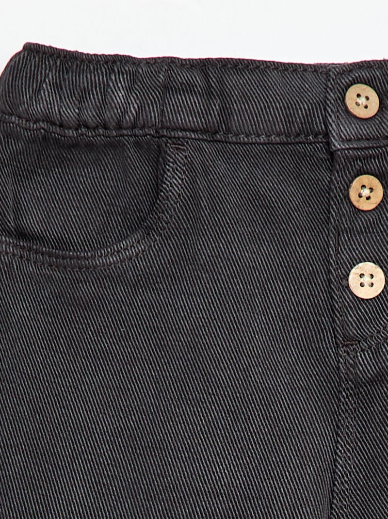 Pantalón liso de tejido suave corte relax fit Negro - Kiabi