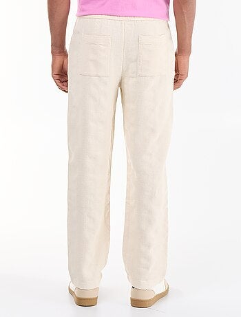 Pantalón liso de tejido texturizado