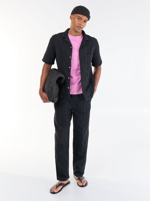 Pantalón liso de tejido texturizado - Kiabi Pantalón liso de tejido texturizado - Kiabi