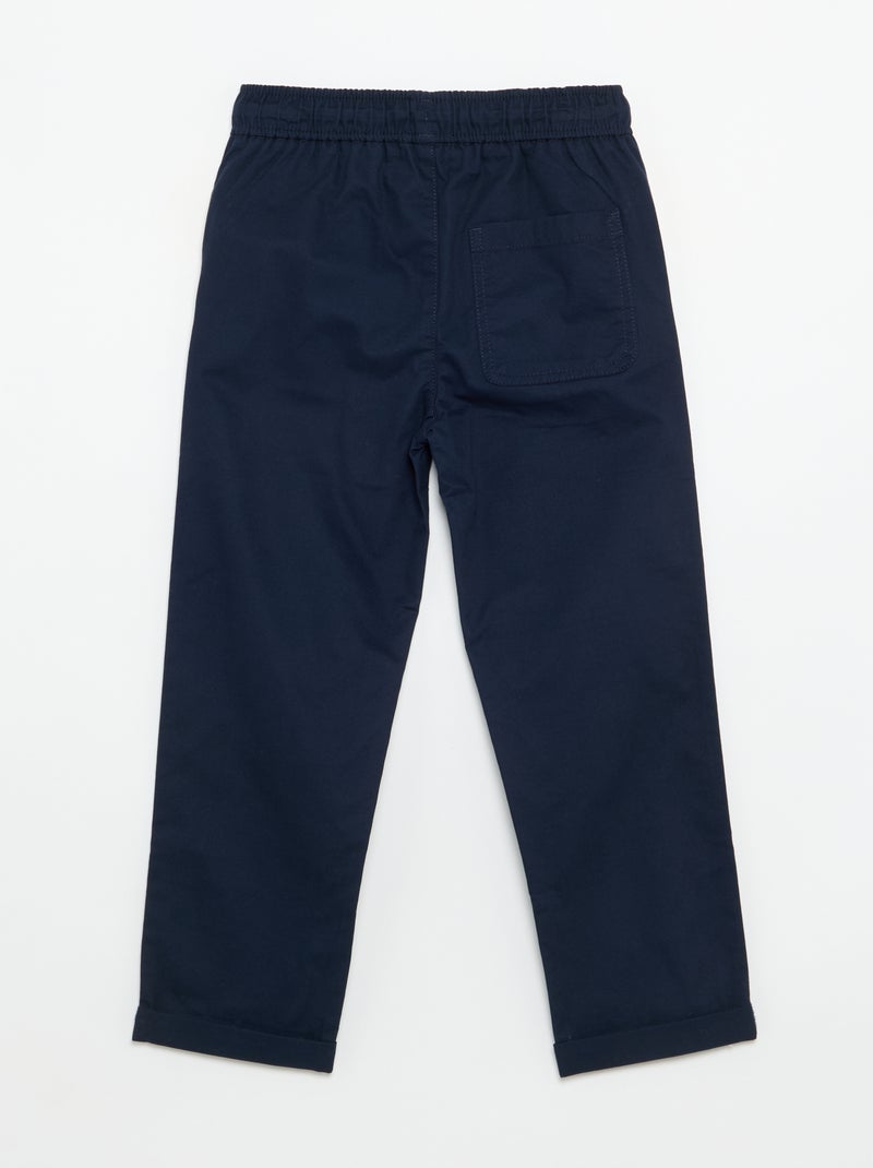 Pantalón liso ligero Azul - Kiabi