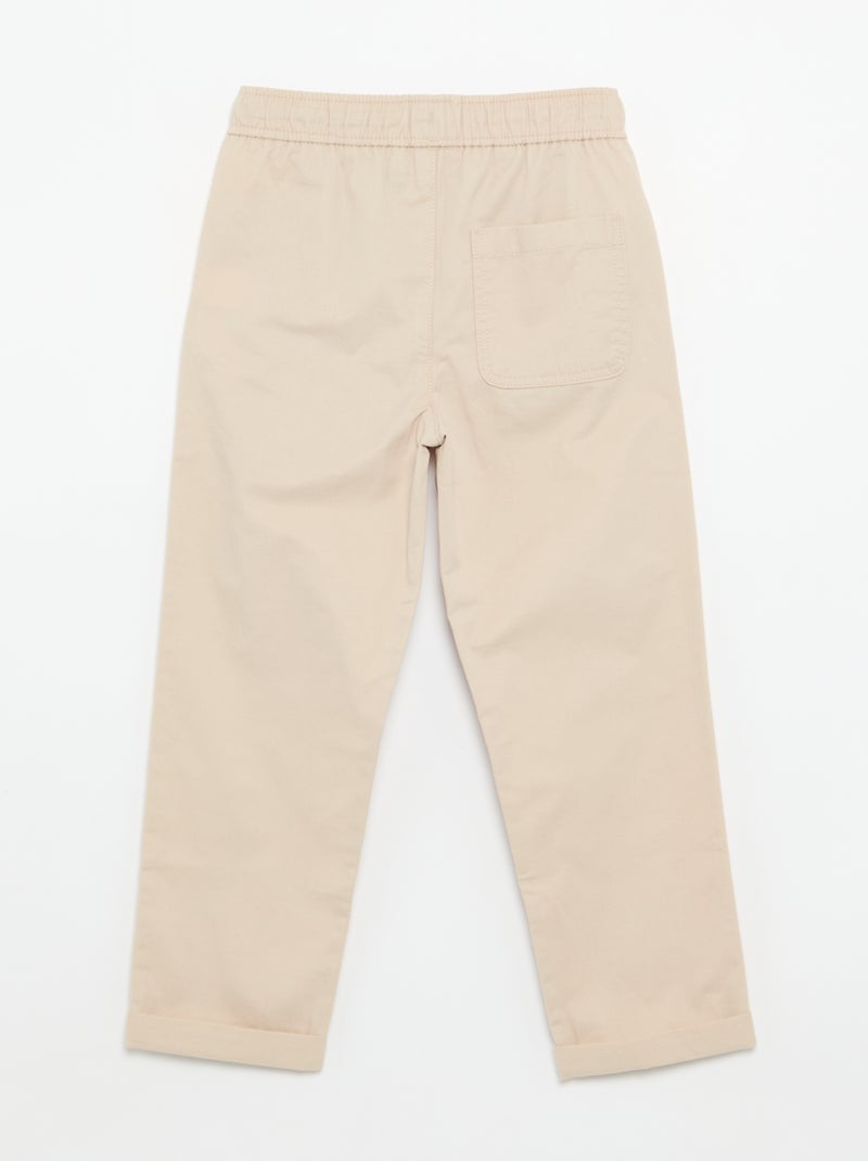 Pantalón liso ligero Beige - Kiabi