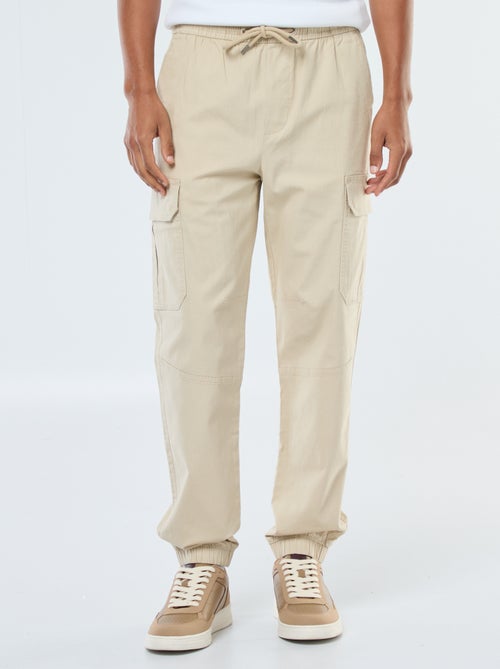 Pantalón liso multibolsillos con cintura elástica - Kiabi