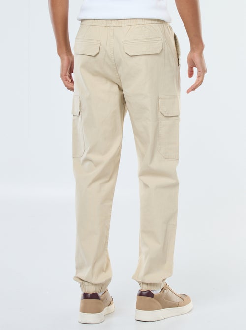 Pantalón liso multibolsillos con cintura elástica - Kiabi