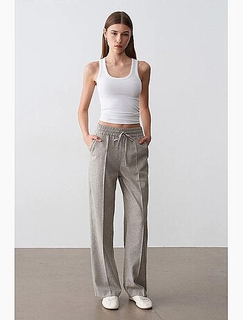 Pantalón lounge de popelina de pernera ancha dilvin