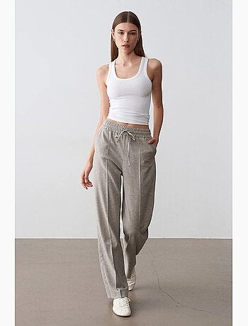 Pantalón lounge de popelina de pernera ancha dilvin