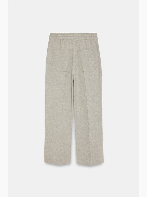Pantalón lounge de popelina de pernera ancha dilvin - Kiabi Pantalón lounge de popelina de pernera ancha dilvin - Kiabi
