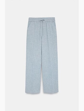 Pantalón lounge de popelina de pernera ancha dilvin