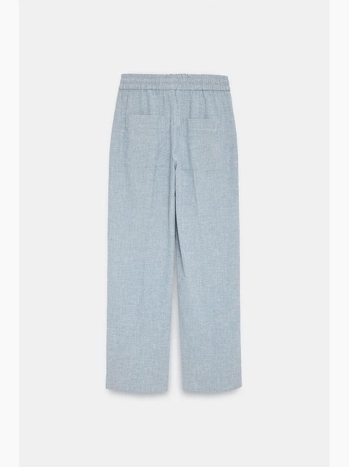Pantalón lounge de popelina de pernera ancha dilvin - Kiabi Pantalón lounge de popelina de pernera ancha dilvin - Kiabi