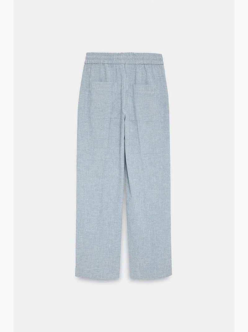 Pantalón lounge de popelina de pernera ancha dilvin Azul claro - Kiabi