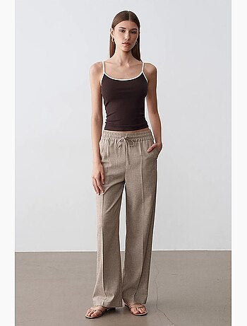 Pantalón lounge de popelina de pernera ancha dilvin