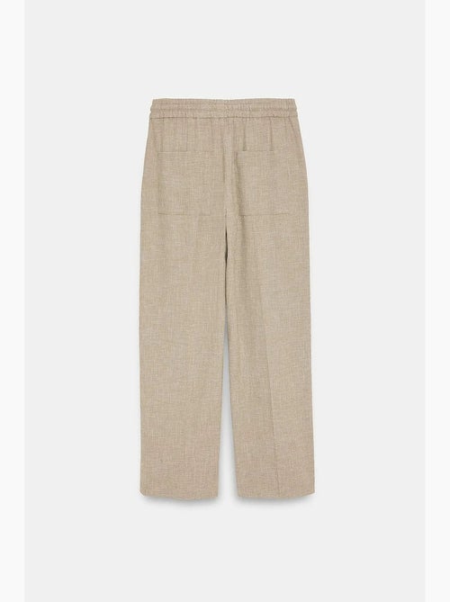 Pantalón lounge de popelina de pernera ancha dilvin - Kiabi Pantalón lounge de popelina de pernera ancha dilvin - Kiabi