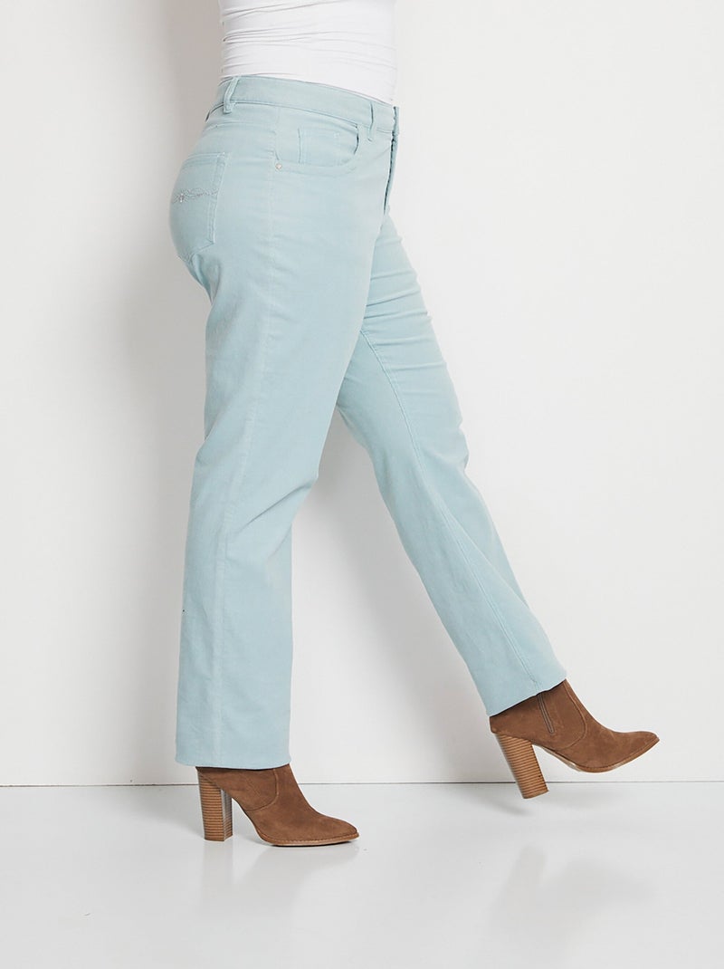 Pantalón milrayas de terciopelo 5 bolsillos - Afibel Verde - Kiabi
