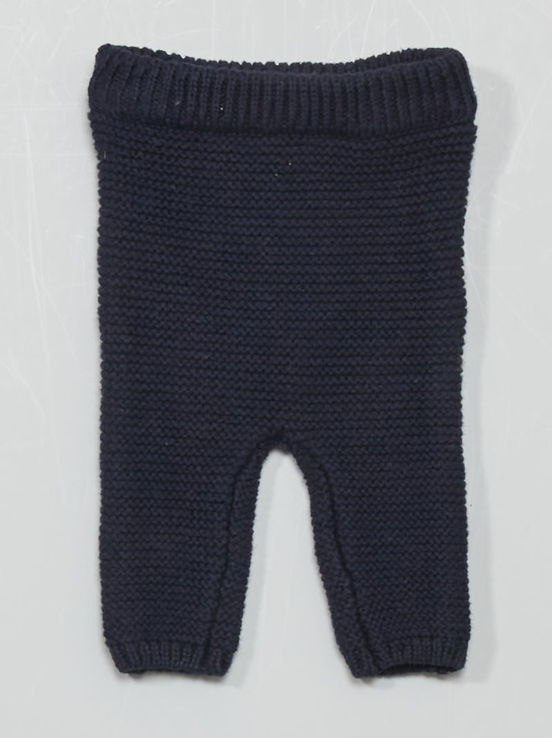 Pantalón mixto de punto azul - Kiabi