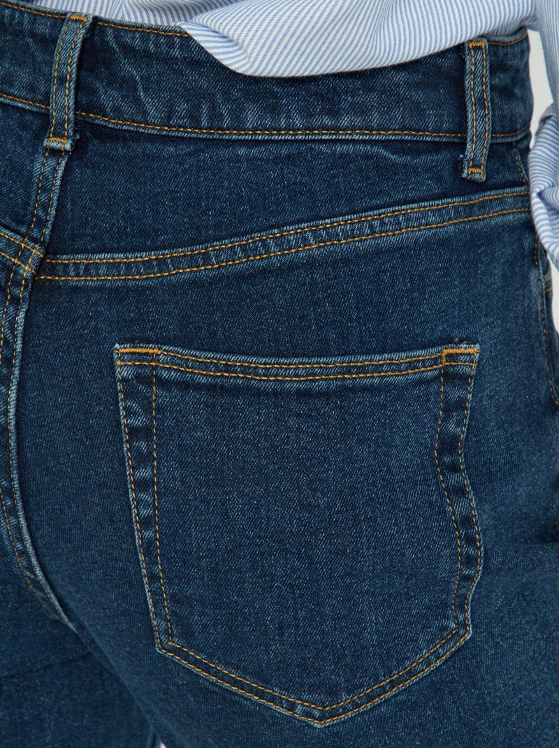 Pantalón mom con talle muy alto - L28 AZUL - Kiabi