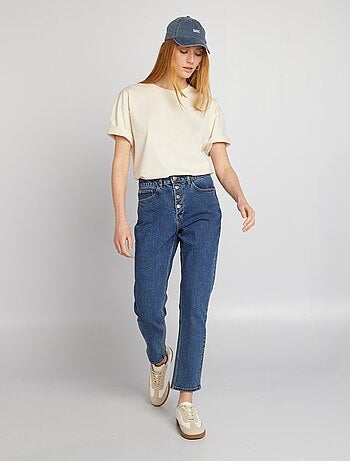 Pantalón mom con talle muy alto - L30