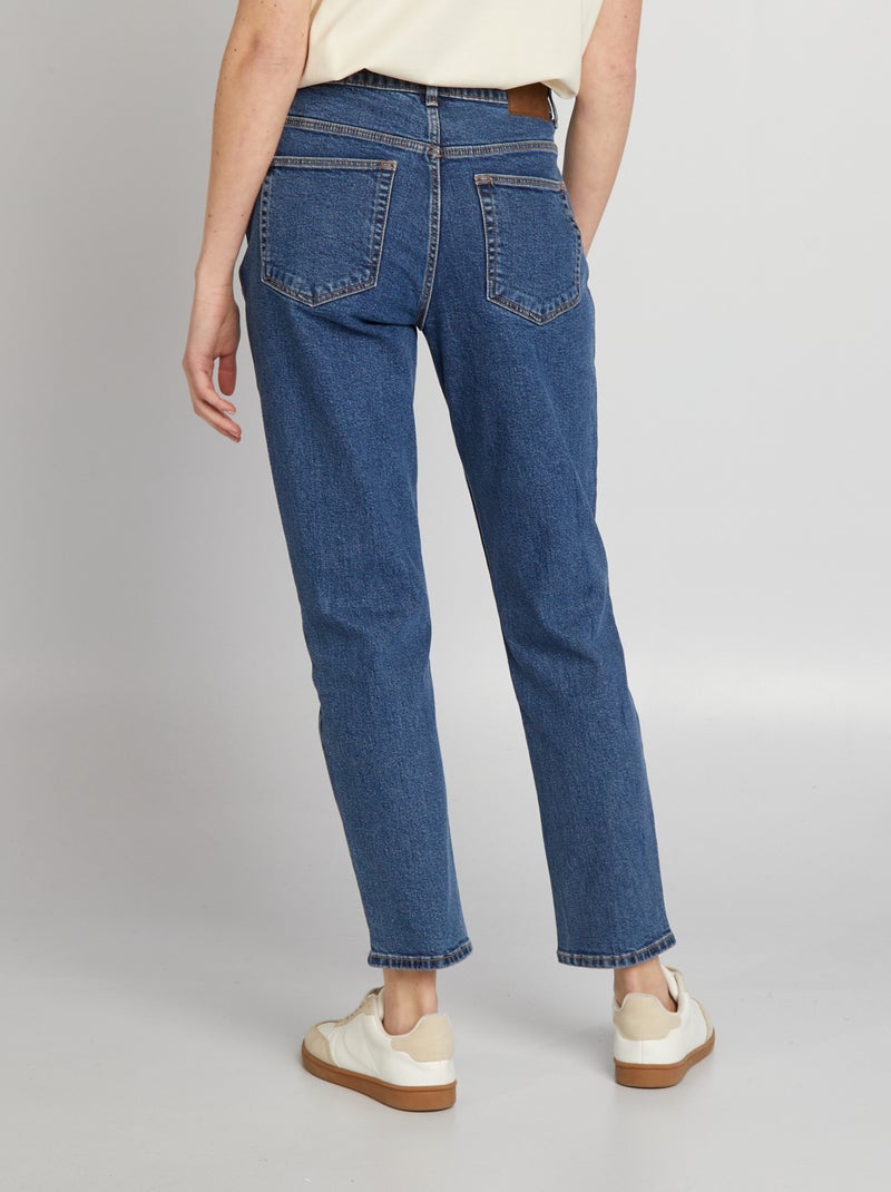 Pantalón mom con talle muy alto - L30 AZUL - Kiabi