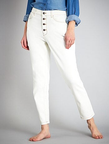 Pantalón mom con talle muy alto - L30