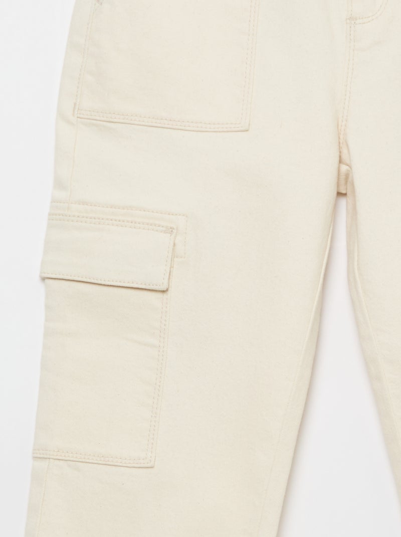 Pantalón multibolsillos - Corte + cómodo Blanco - Kiabi