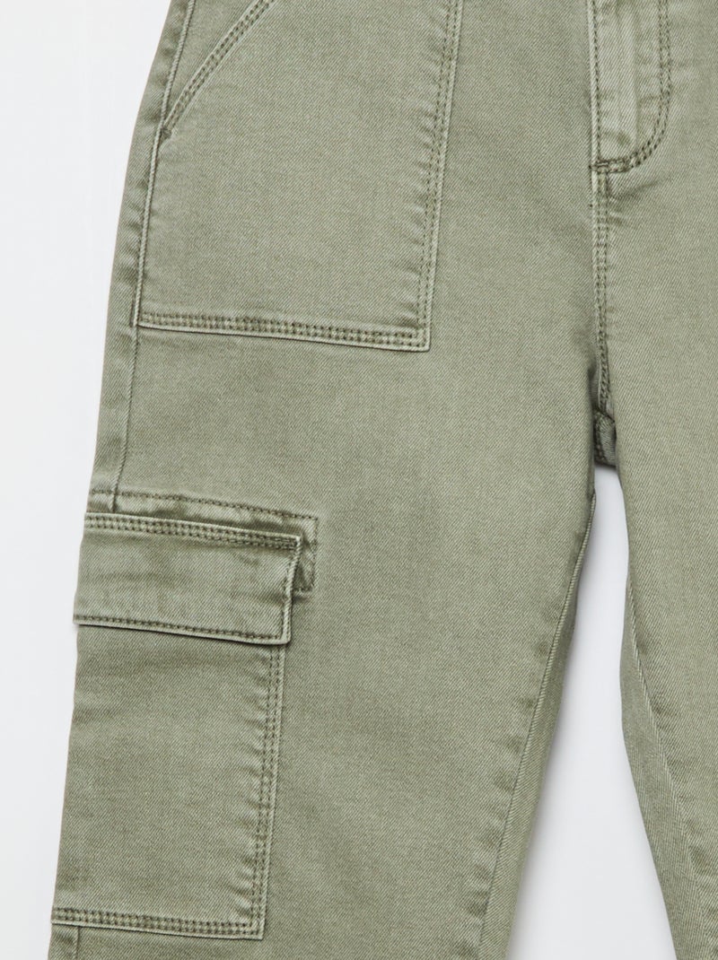 Pantalón multibolsillos - Corte + cómodo Verde - Kiabi
