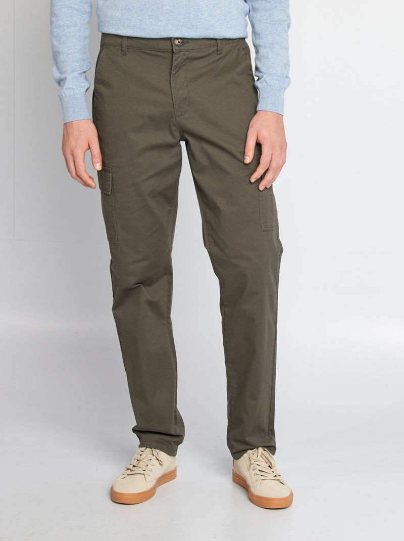Pantalón multibolsillos  - L36 KAKI - Kiabi