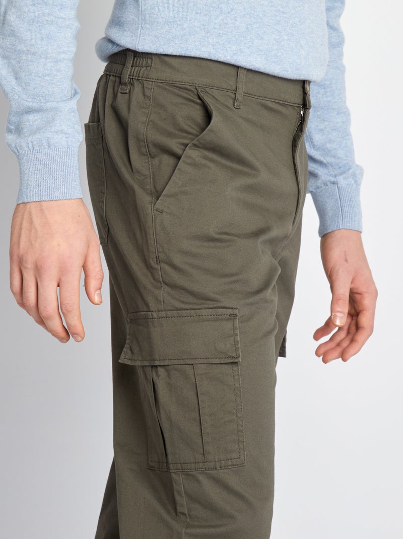 Pantalón multibolsillos  - L36 KAKI - Kiabi