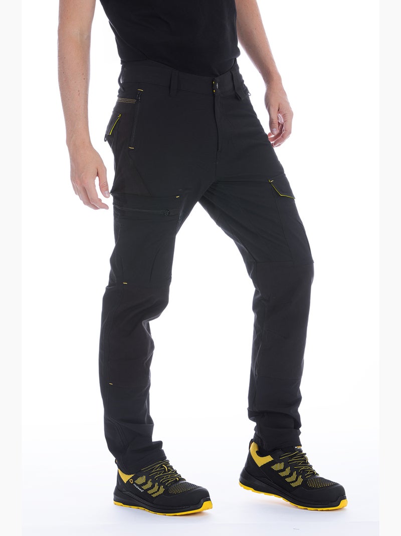 Pantalón multibolsillos bielástico AXIS Negro - Kiabi