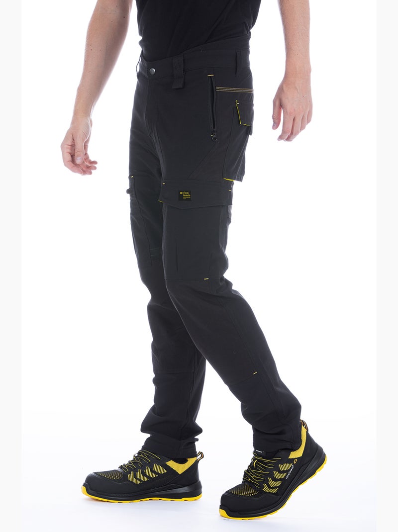 Pantalón multibolsillos bielástico AXIS Negro - Kiabi
