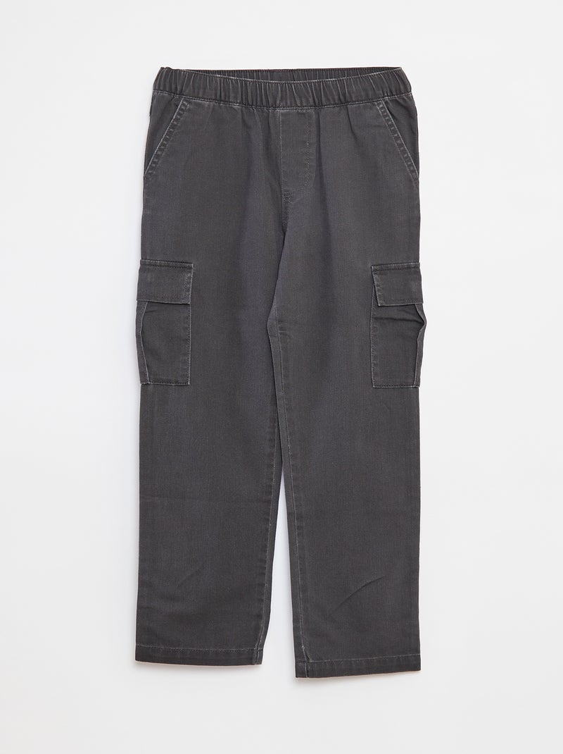 Pantalón multibolsillos con cintura ajustable Negro - Kiabi