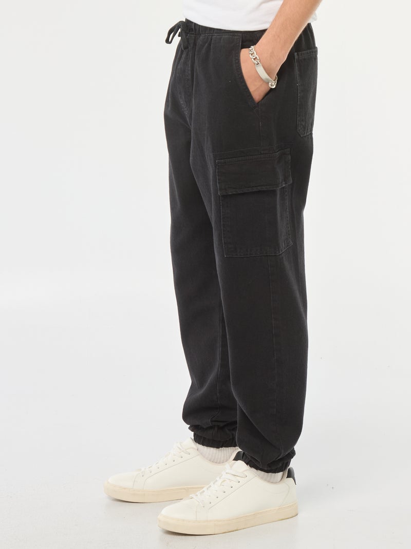 Pantalón multibolsillos con cintura elástica Gris - Kiabi