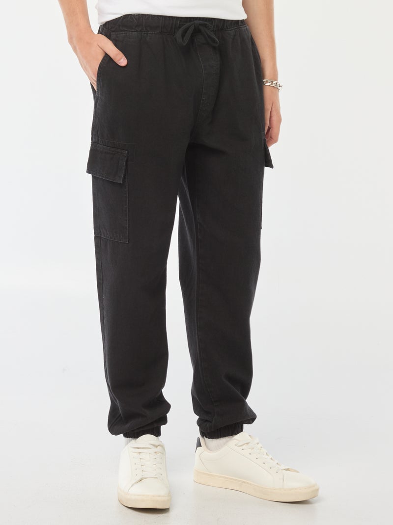 Pantalón multibolsillos con cintura elástica Gris - Kiabi