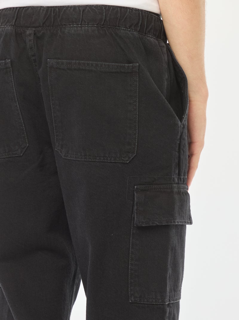 Pantalón multibolsillos con cintura elástica Gris - Kiabi