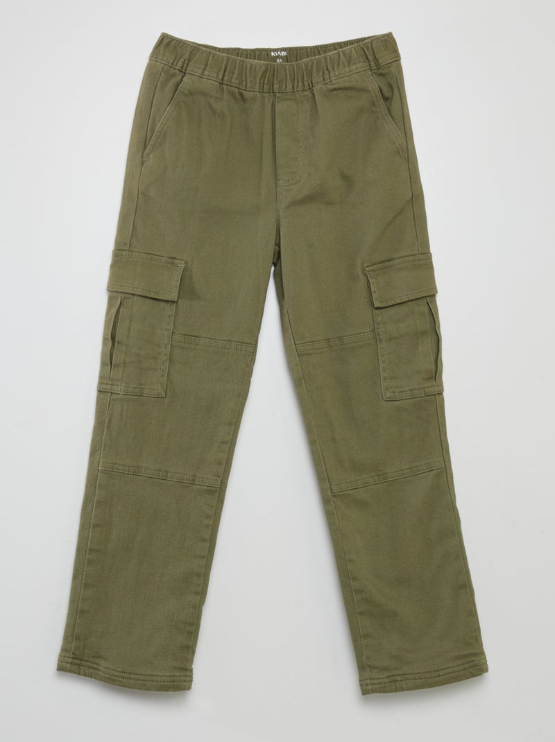 Pantalón multibolsillos con forro interior VERDE - Kiabi