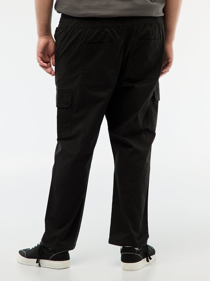 Pantalón multibolsillos corte recto / regular fit Negro - Kiabi