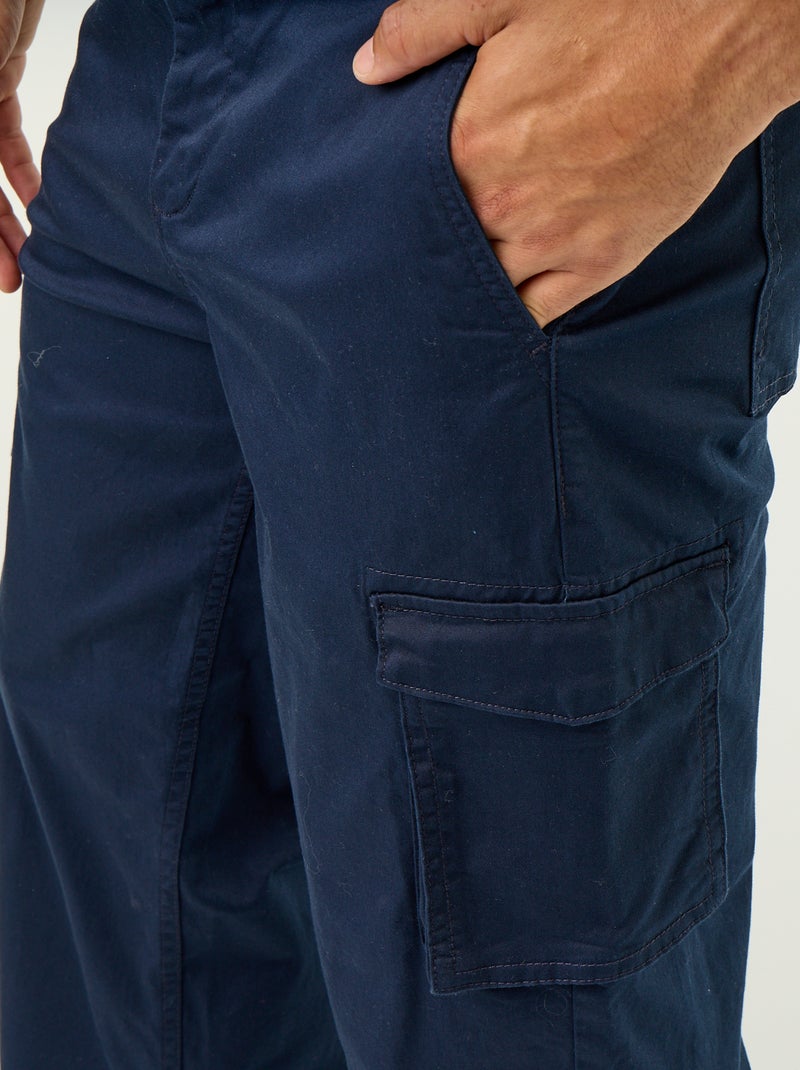Pantalón multibolsillos de corte regular Azul - Kiabi