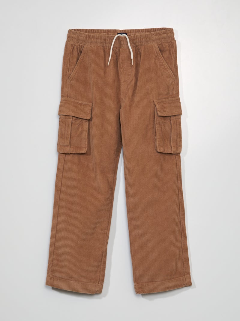 Pantalón multibolsillos de pana BEIGE - Kiabi