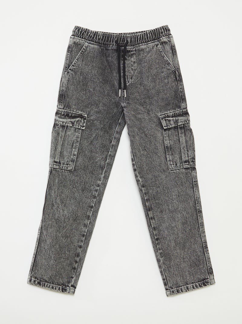 Pantalón multibolsillos elástico Gris - Kiabi