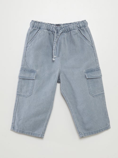 Pantalón multibolsillos liso - Kiabi
