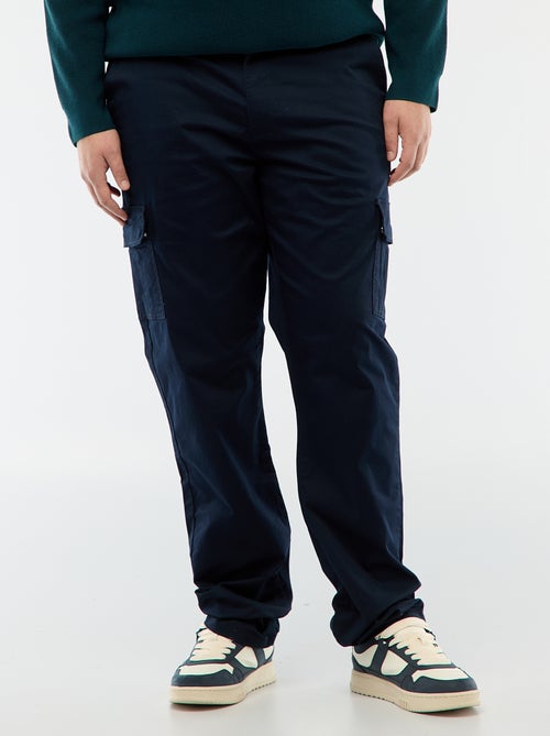 Pantalón multibolsillos liso - Kiabi